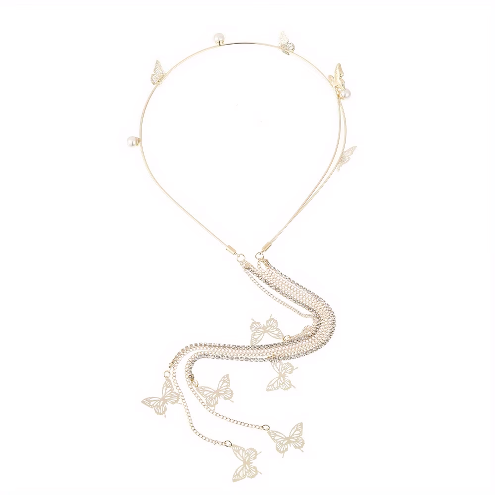 1pc diamond studded long tassel headband advanced and fashionable high cranial pressure headband popular commuting accessory Product details 5