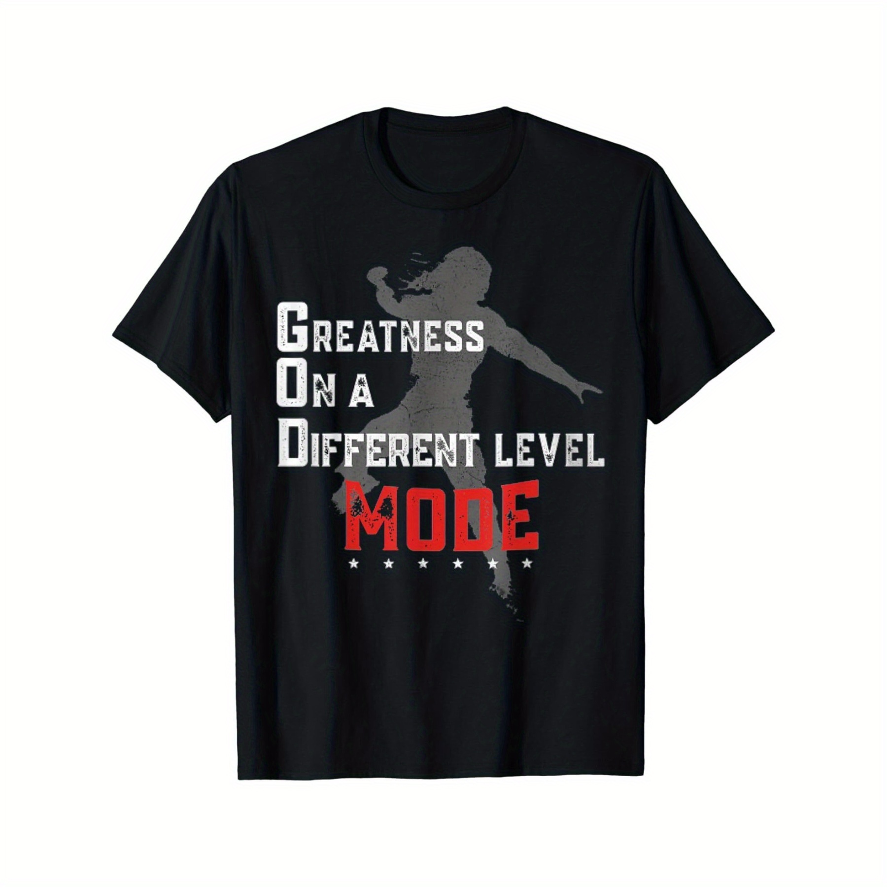 

Greatness On Mode Letter Style 100% Cotton Men's T-shirt Sports Casual Wear Fresh And Breathable Design Fashion Print Pattern Unique Original Design