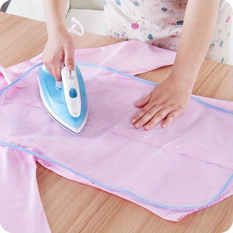 1pc heat resistant polyester ironing mesh pad non electric garment steaming protection mat ironing board insulation cloth with household ironing aid for safe ironing details 1