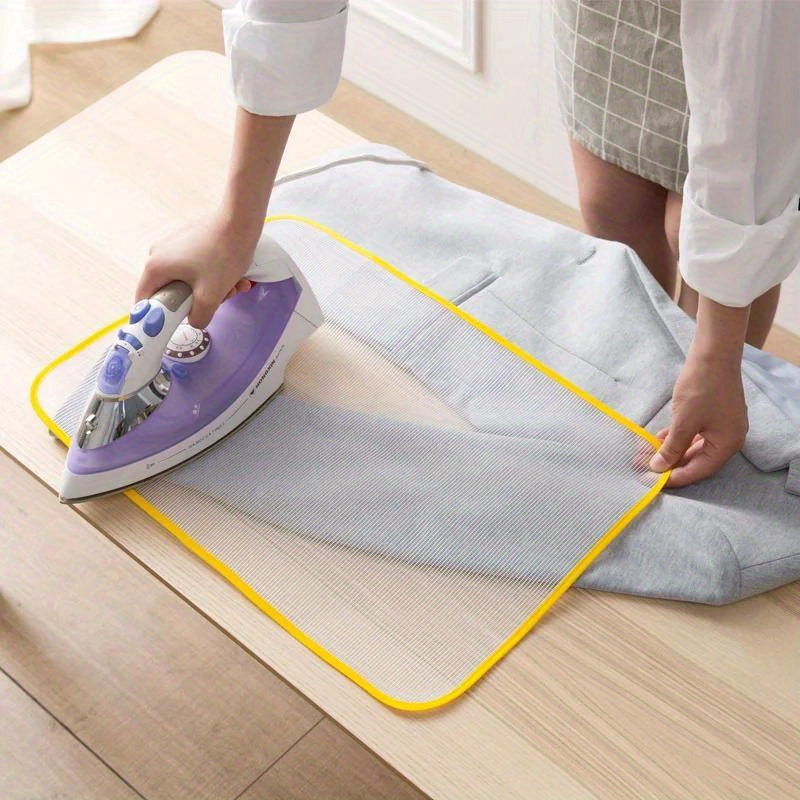 1pc heat resistant polyester ironing mesh pad non electric garment steaming protection mat ironing board insulation cloth with household ironing aid for safe ironing details 3