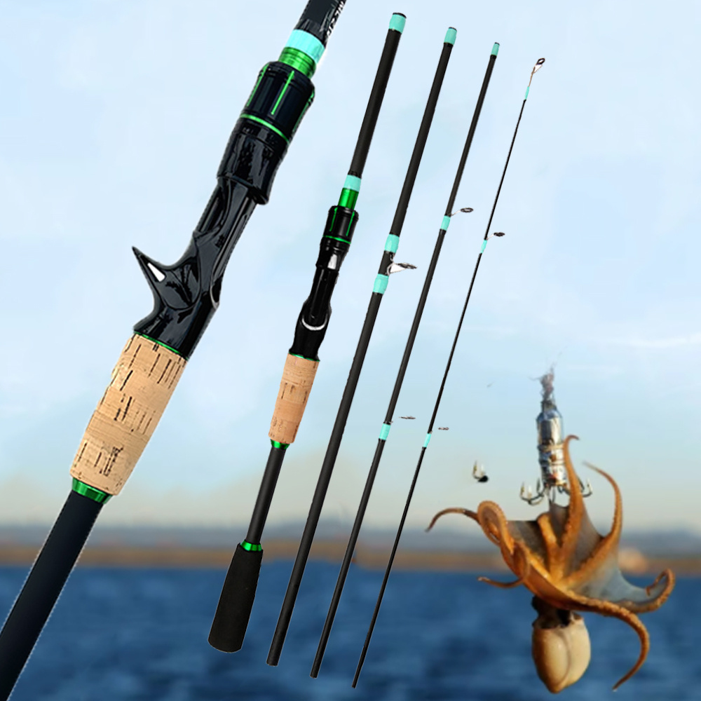 

4-section Rotating Fishing Rod, Carbon Fishing Rod With Eva Handle, Textile/cast Travel Fishing Rod, Lightweight And , Very Suitable For Bass, Carp, , Catfish, Saltwater And Freshwater Fishing!