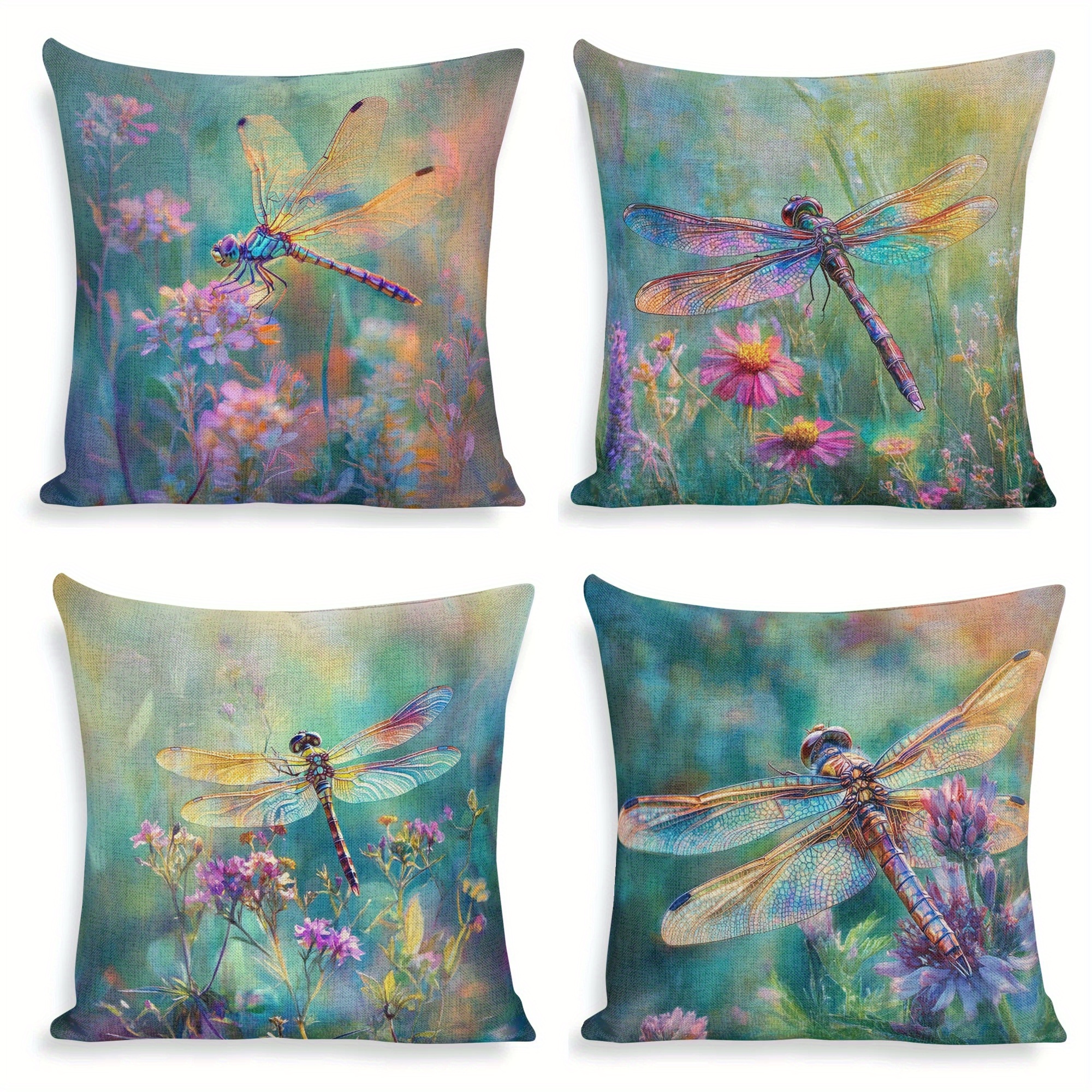 

4pcs Set & Decorative - 18x18 , Zip , Polyester For Sofa, , Car, And