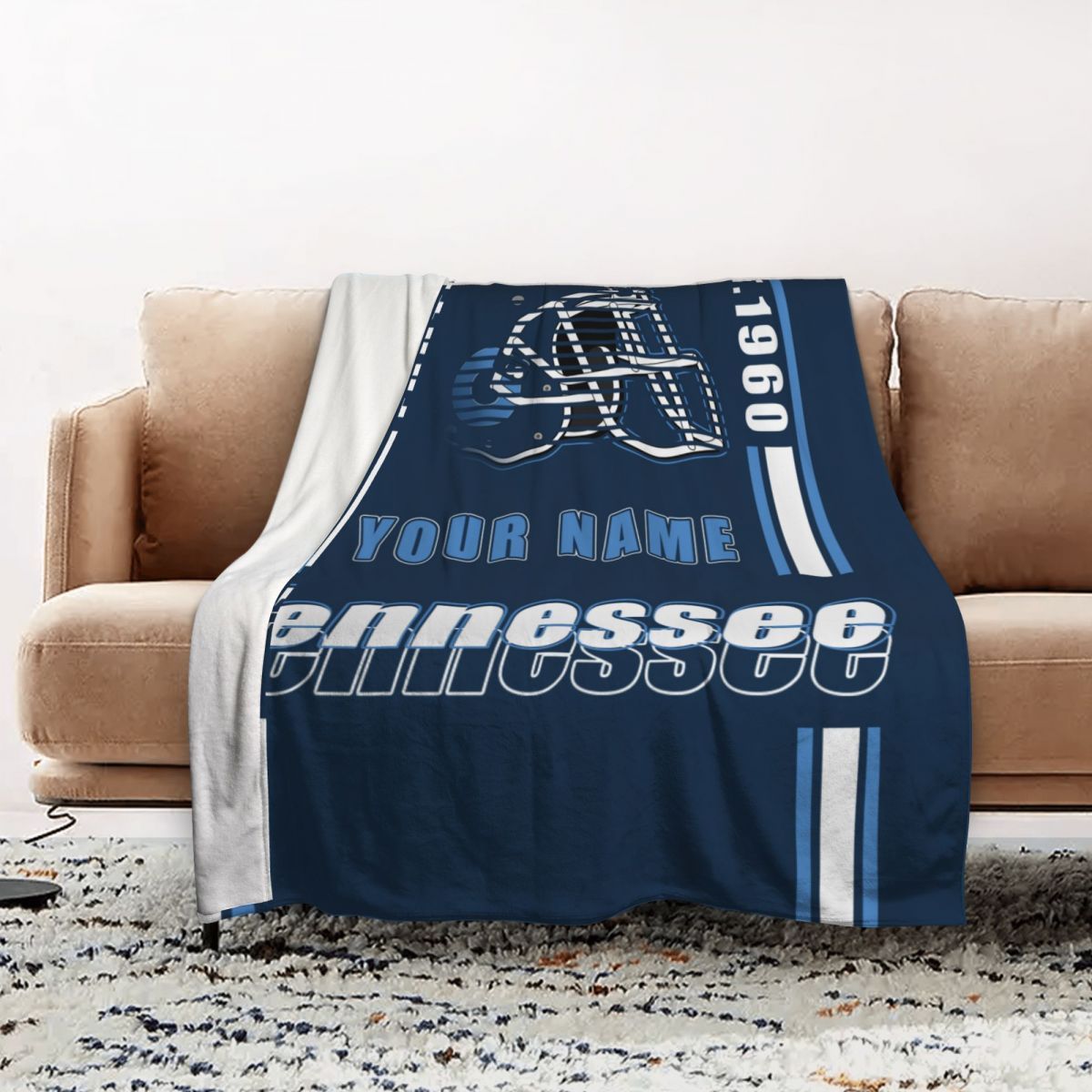 

1pc, Customizable Fan Blanket Personalized , Fleece For Sofa, Bed, , For Men And Women