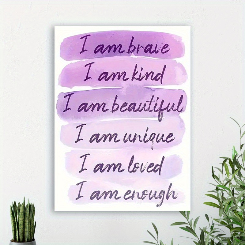 

Wooden Framed Purple Motivational Painting (1)thickness 2.25cm/ 0.9inch Wall Art Prints Poster Wall Picture Decor For Home Gifts, Living Room, Bathroom, Bedroom, Kitchen