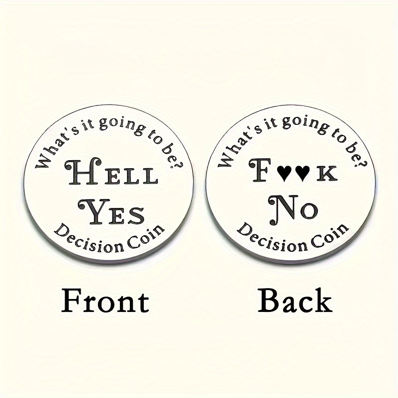 

1pc Coin - Fun Yes/ Token, Friends And Long Distance Love, Pocket Size Gifts For Any