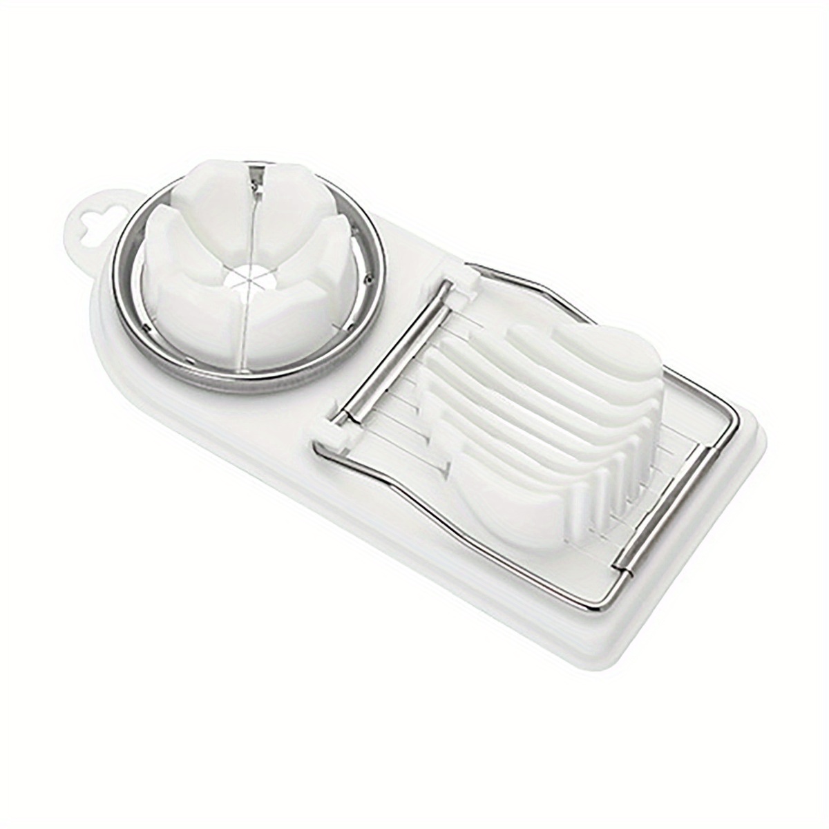 TEMU 3-in-1 Stainless Steel Egg Slicer, Chopper & Butter Spreader - Multifunctional Kitchen Gadget With Serrated Edge For Effortless Cutting And Smoothing, Manual Operation, No Electricity Needed