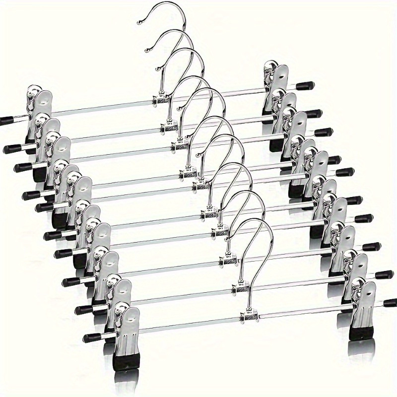 

10pcs Heavy- Metal Pants Hangers - , -use For Skirts, & | -saving Closet Organizer For Retail Stores