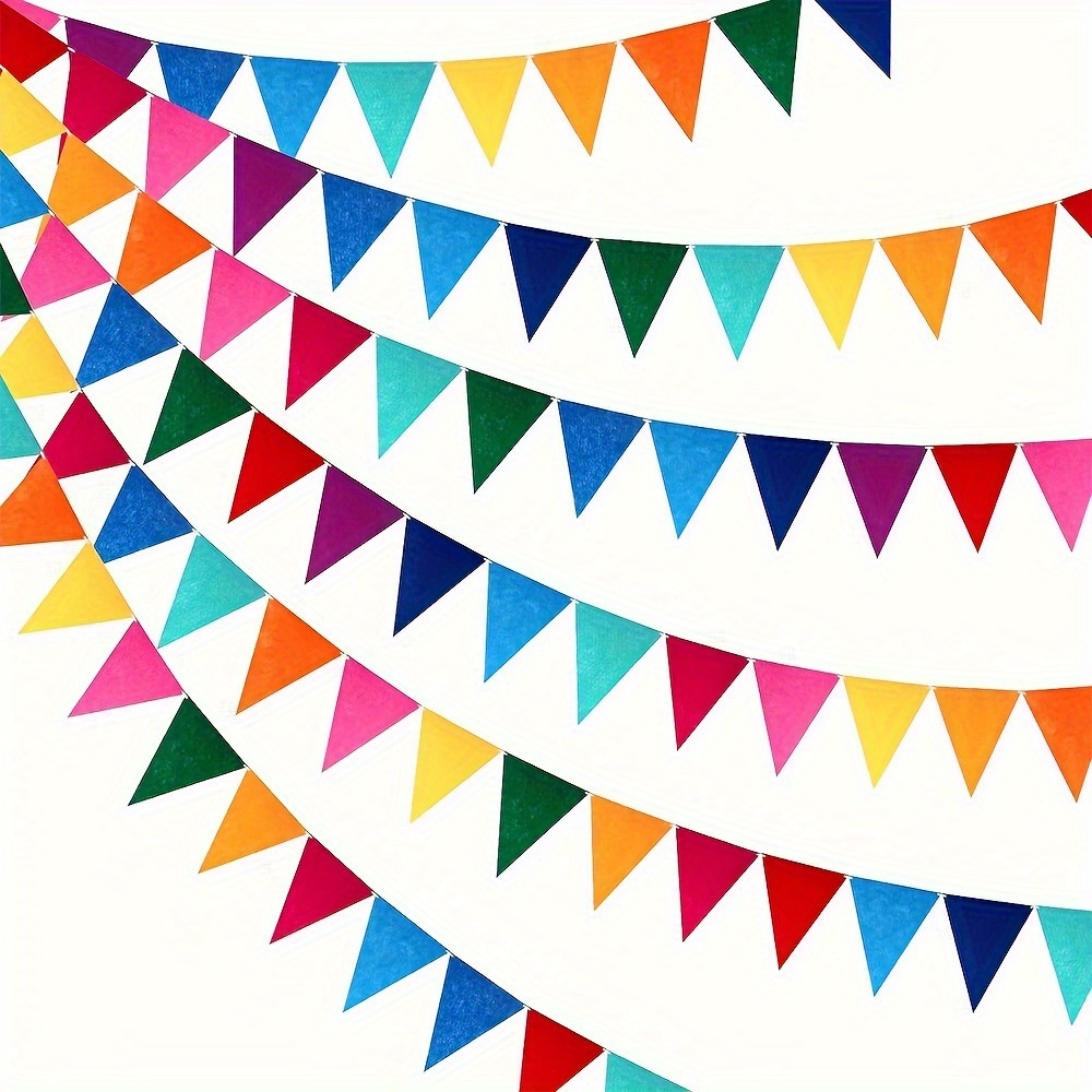 

1/2/5set 2.5m/8.2ft Rainbow Pennant Banner Flags Bunting String Flags Bulk Rainbow Bunting For School Classroom Carnival Birthday Party Festival Christmas Tree Indoor/outdoor Room Wall Decorations