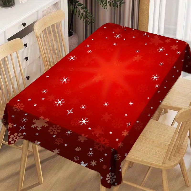 

Nappe en Polyester Rouge - Imprimé Coloré, Lavable & Réutilisable pour Noël, Fêtes et Décoration de Table