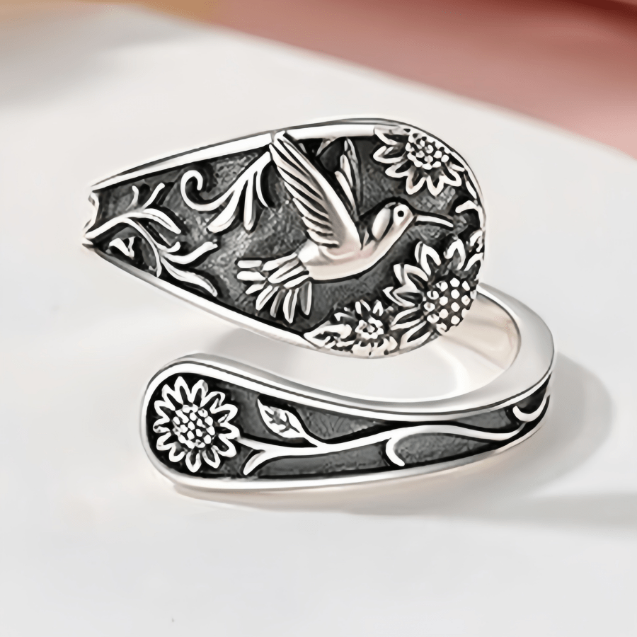 

Vintage Sunflower And Bird Ring For Men And Women, Zinc Alloy Fashion Ring, Unplated Mixed Color Band, Ideal Anniversary Gift For Loved Ones – Fits Over 15 Years, 1pc