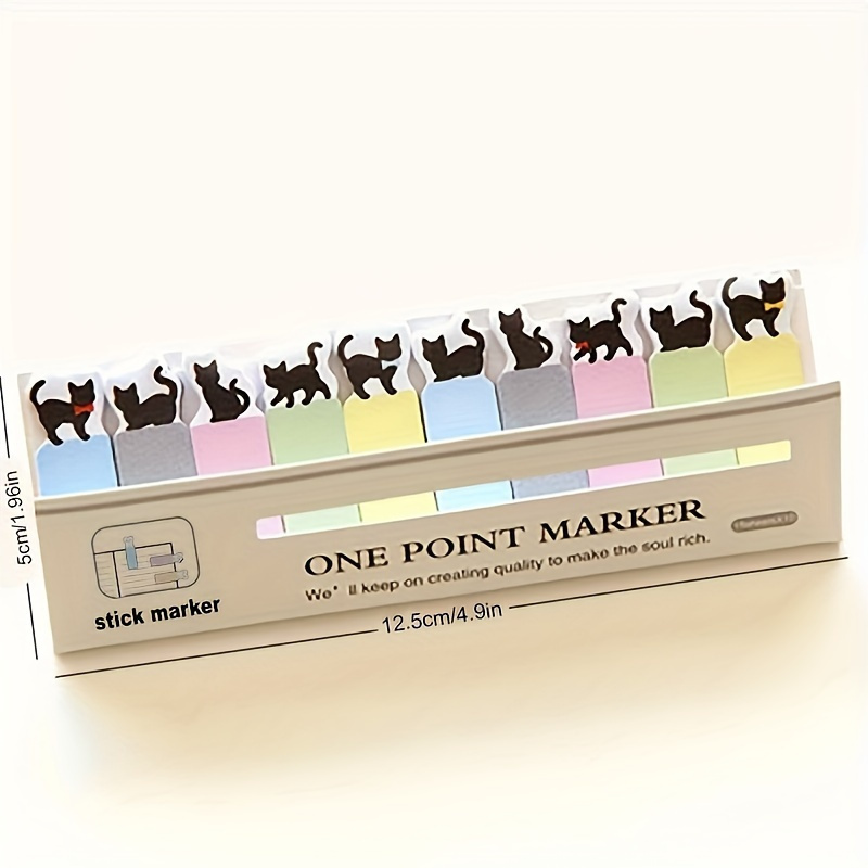 150 Sheets/Pack, Cute Cat-Themed Sticky Notes Set - Perfect for Bookmarking & Memos, Office Essentials