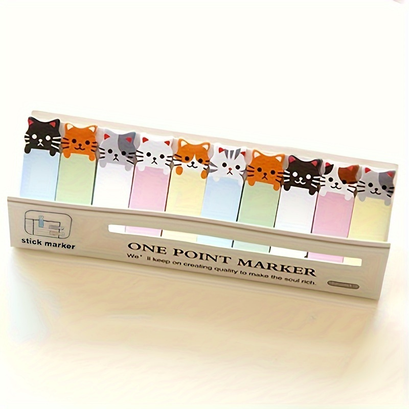 150 Sheets/Pack, Cute Cat-Themed Sticky Notes Set - Perfect for Bookmarking & Memos, Office Essentials