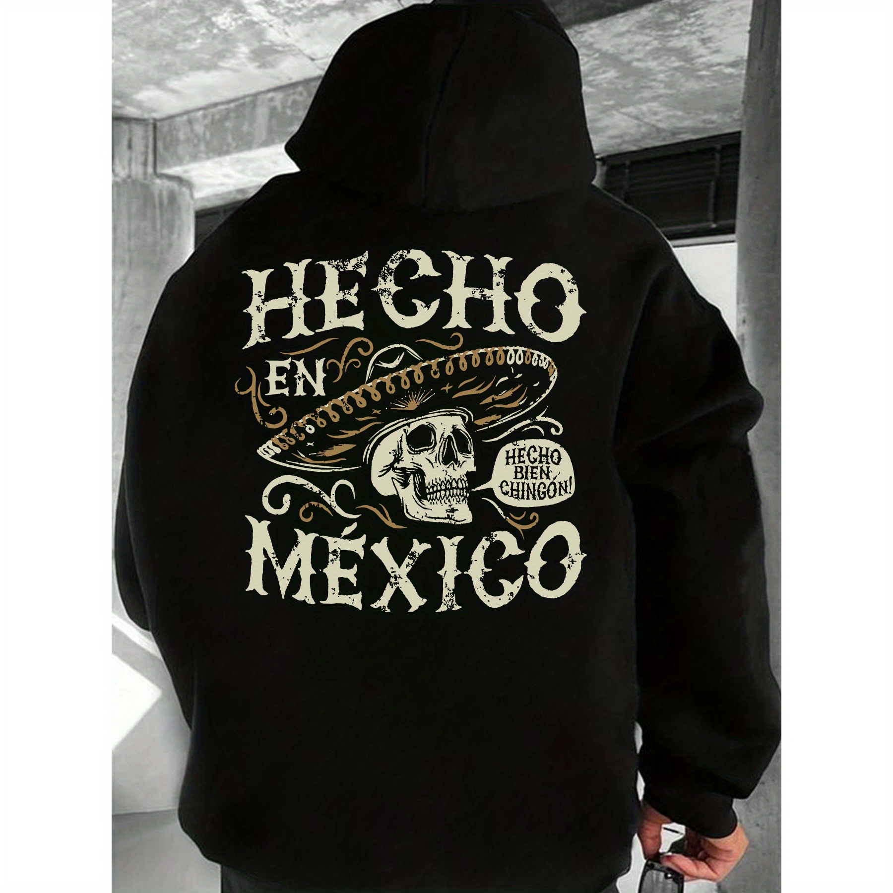 

Day Of The Dead Printed Hoodie, Men's Casual And Comfortable Warm Autumn Winter Coat