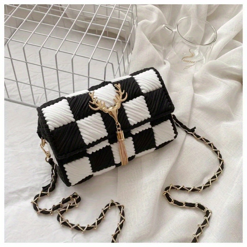 Handcraft Shoulder Bag Making Materials Package Weaving Bag Grid Handmade Supplies Women Bag Sewing Additions, Diy Wallet Making