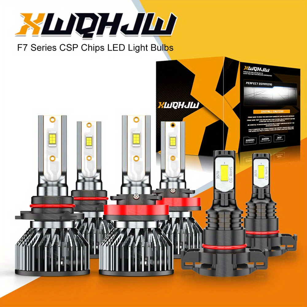 Pack Of 6 White 6000k Led Headlight + Fog Lights Bulbs Grand Cherokee 2011 2012 2013