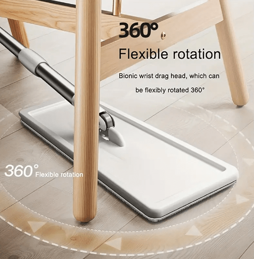 versatile wet dry mop set with replaceable microfiber pads hands free rotating flat floor cleaning for living room bedroom bathroom kitchen   bucket and scraper mops for floor cleaning details 1