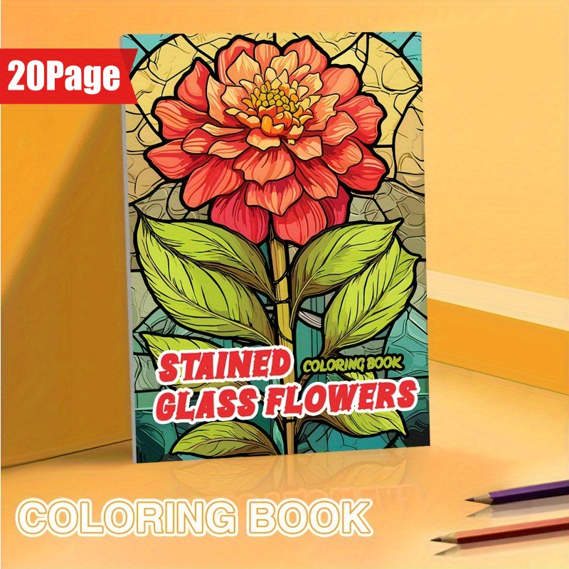 

Glass Floral Notepad - 22 Pages, Unique Cover Design, Relax & Emotional Release For Teens And Adults | Perfect Gift For Valentine's, Christmas, Halloween, New Year, Back To School, Birthdays & Parties