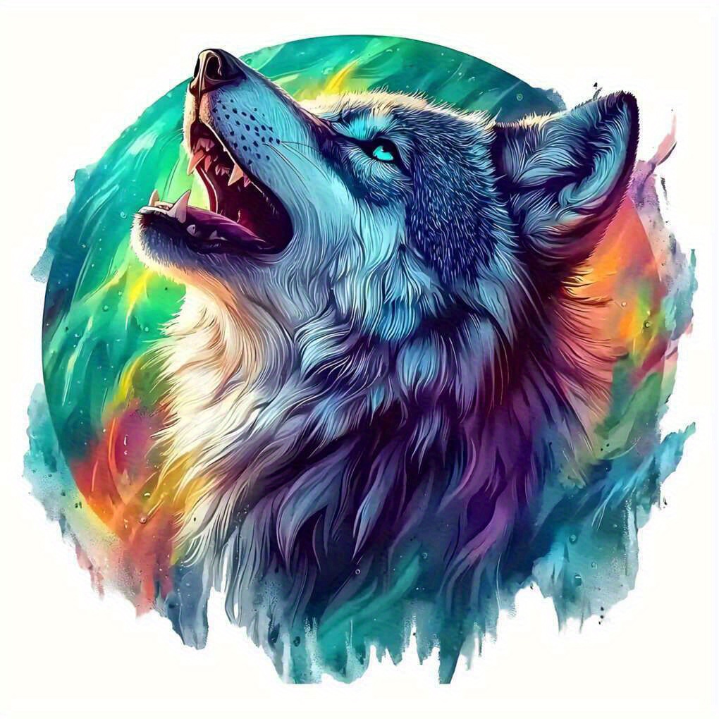 

Wolf Heat Transfer Patch For T-shirts, Hoodies, Jeans; Glitter Applique Patch For Clothing, Backpacks Washable Glitter Heat Transfer Iron-on Vinyl Sticker