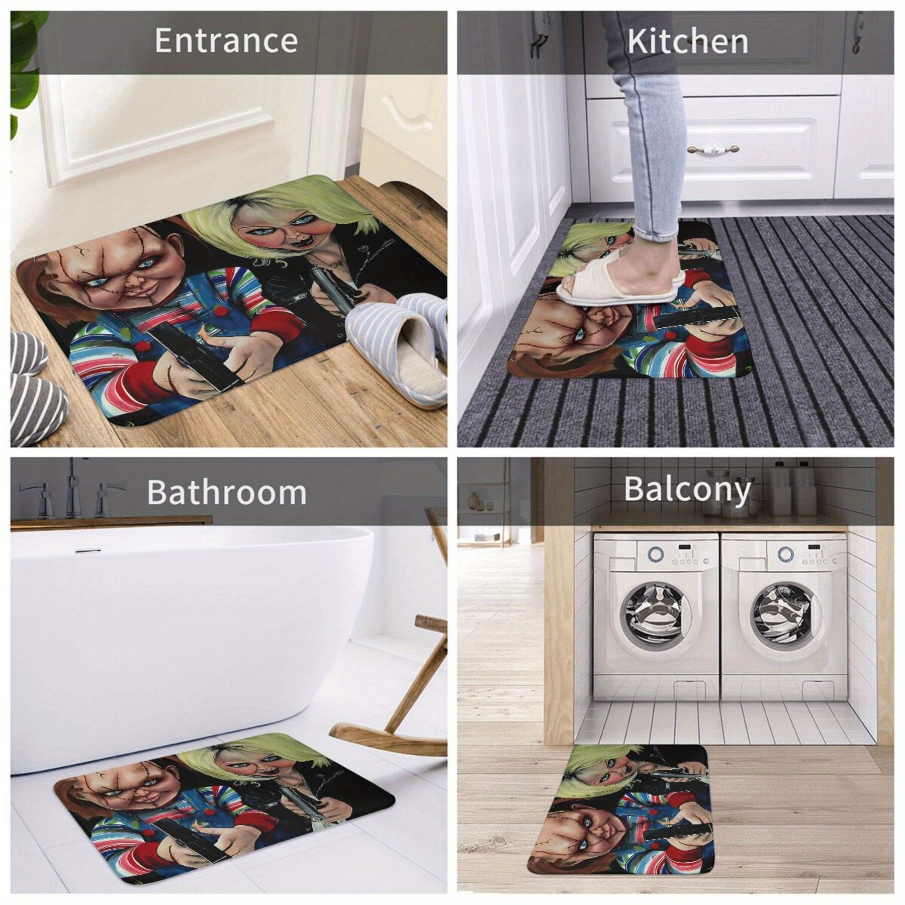   themed machine washable polyester doormat lightweight non slip rectangular floor mat for indoor entrance living room carpet decoration 23 6 x 15 7 inches details 8