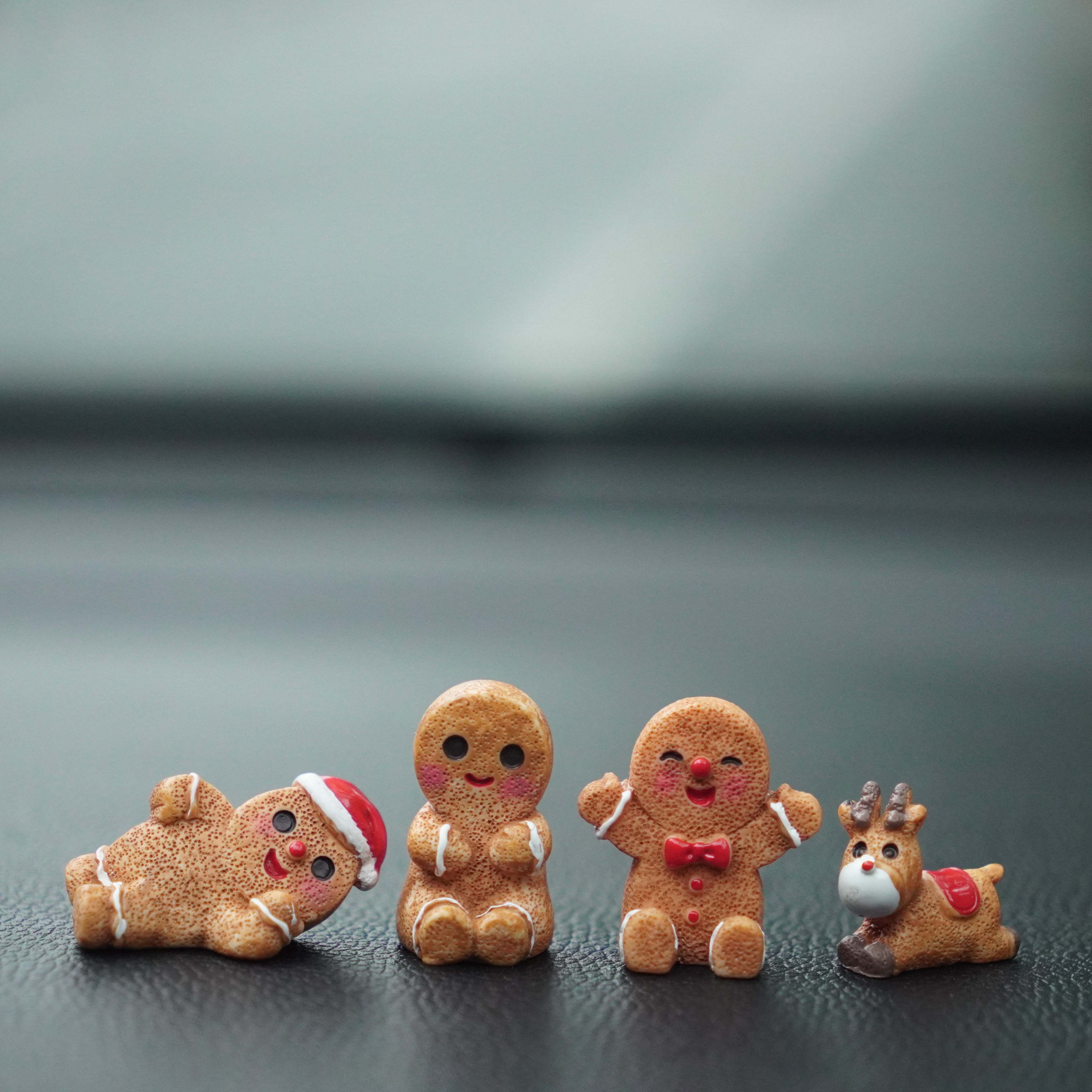 

Christmas Resin Figurines - Gingerbread For Man, Snowman, And Reindeer - Holiday Decor, Car Ornaments, And Dollhouse Accessories