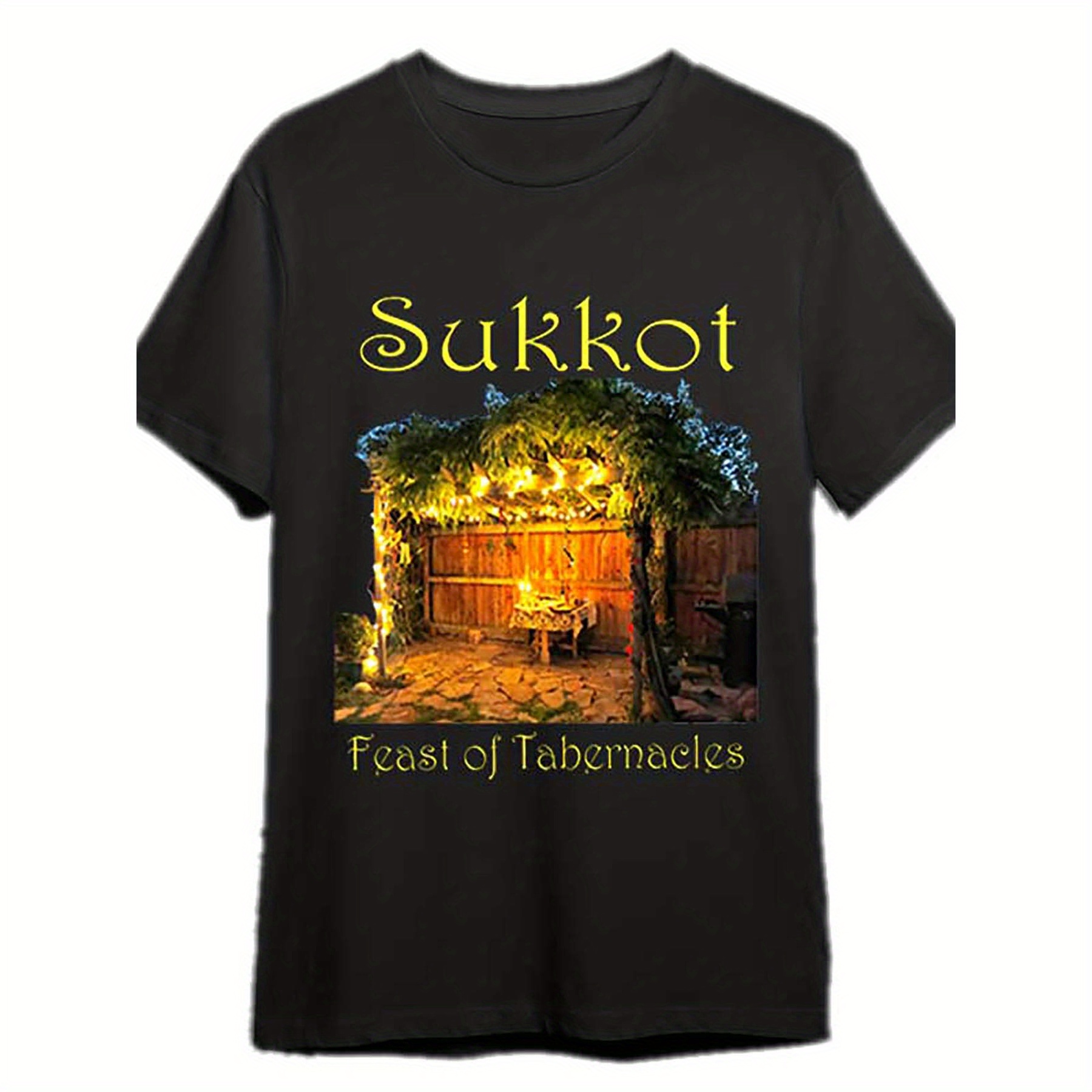 

Sukkot Thanksgiving Feast Of Tabernacles Sukkah T Shirt 337351 Funny Short Sleeve Graphic T-shirt Collection Black Pr