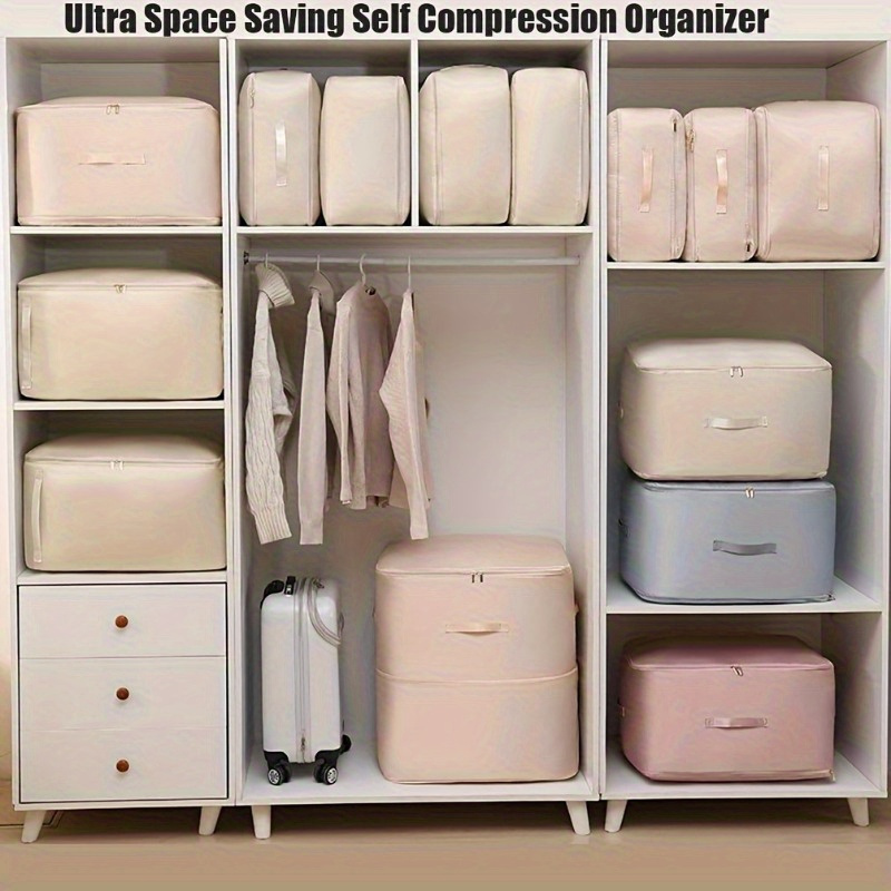 

Organisateur Auto-Compression Ultra Économiseur d'Espace : Nouveaux Sacs de Rangement Compressibles 2024 pour Couettes, Vêtements, Couvertures, Literie, Voyage & Plus - Fabriqués en Polyester