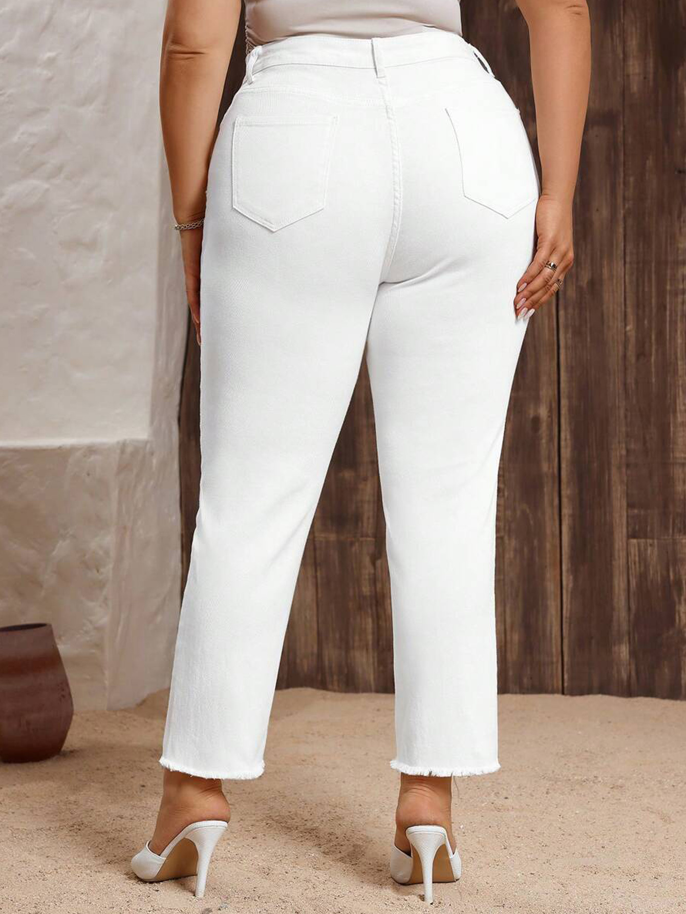 High Waist White Jeans Size Buy DOLCE CRUDO Womens White Bootcut