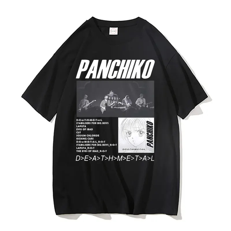 

Panchiko Deathmetal Album Graphic Print Tshirt Male Rock Music Band Oversized T-shirts Men Women Vintage Casual Cotton T Shirts