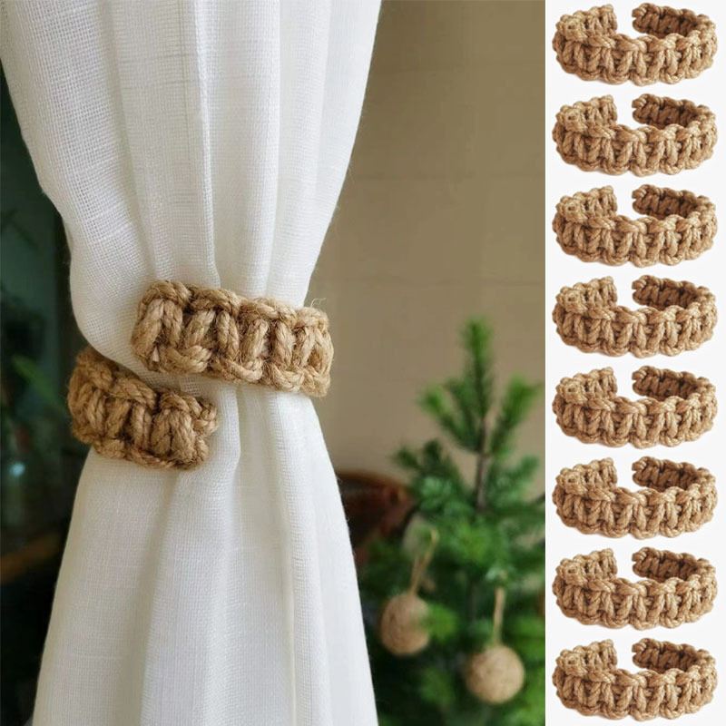 TEMU 8pcs Curtain Ties Braided Curtain Support, Curtain Tieback, Decorative Rope Support Bracket For Bedroom Home Decor Additions