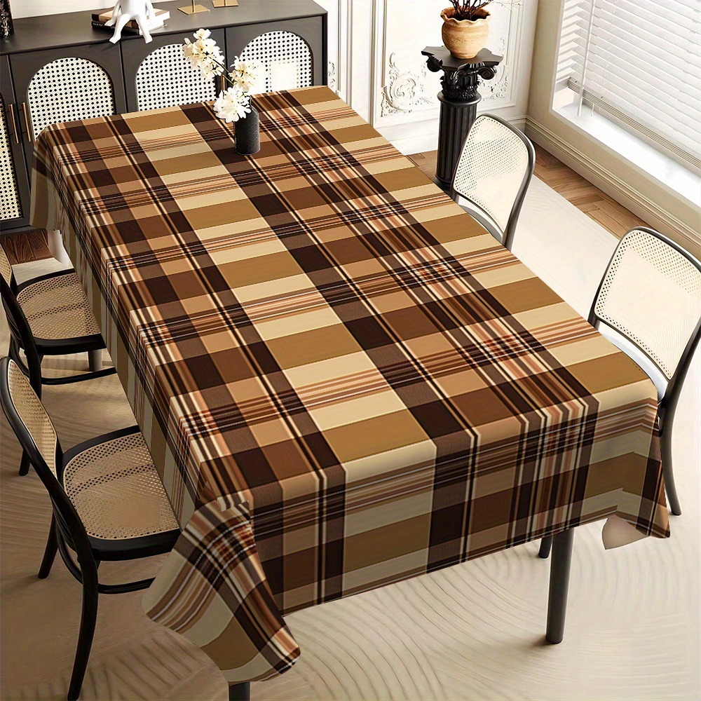 

Classic Plaid Washable Tablecloth - Rectangular, Holiday Gatherings & Everyday Dining, Indoor/outdoor Use, Polyester