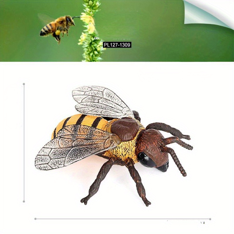 1pcs Realistic Plastic Bee Wasp Figurine - Insect Animal Decor For Parties , No Electricity Required