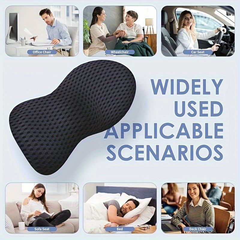 1pc lumbar pillow for low back support   100 polyester cover   car seats office chairs leisure chairs and beds Product details 0