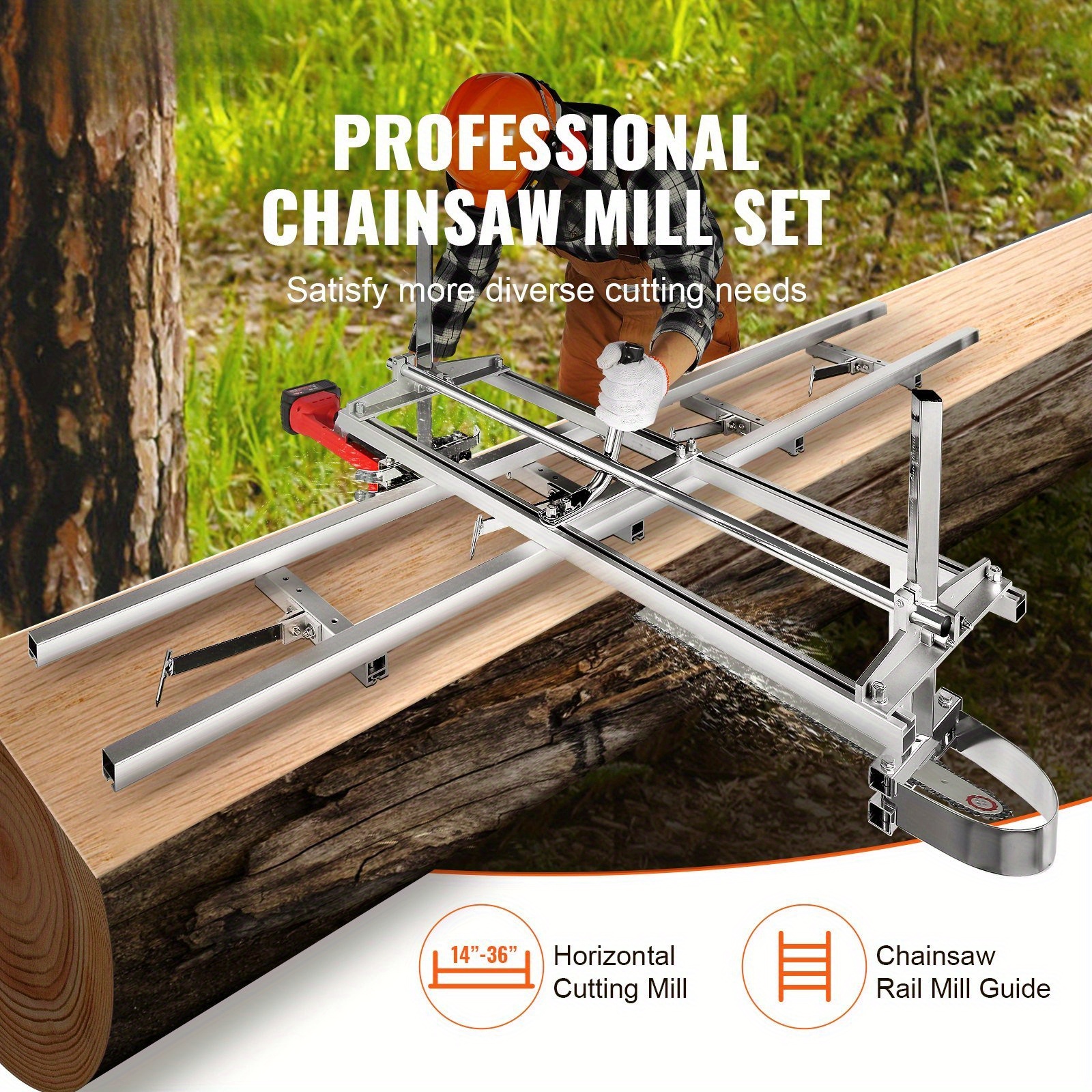 

Homefish Chainsaw Mill And Rail Mill Guide System, Portable 14"-36" Guide Bar, 9ft Aluminum Saw Milling With Chainsaw Planking Mill For Woodworkers And