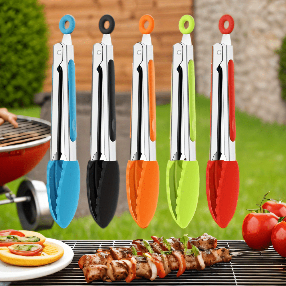 

5pcs Mini Serving Kitchen Tongs With Silicone Tips Heat Resistant Stainless Steel Food Tong For Cooking Serving Bbq And Salad Essential Kitchen Tools