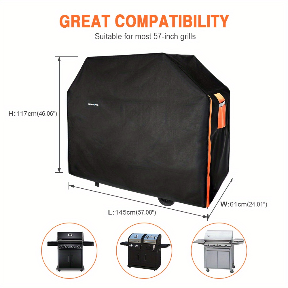 Image of Neverland Heavy Duty Bbq Cover Outdoor Gas Charcoal Barbecue Grill Protector Barbecue Grill Protector Universal Fit