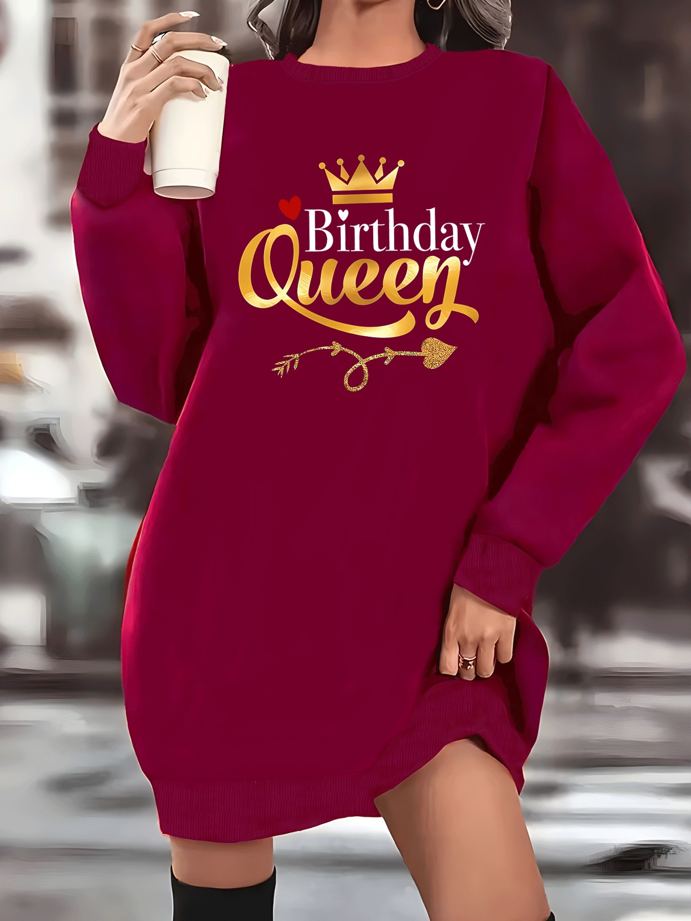 plus size elegant knit sweatshirt dress women casual long - Temu Germany