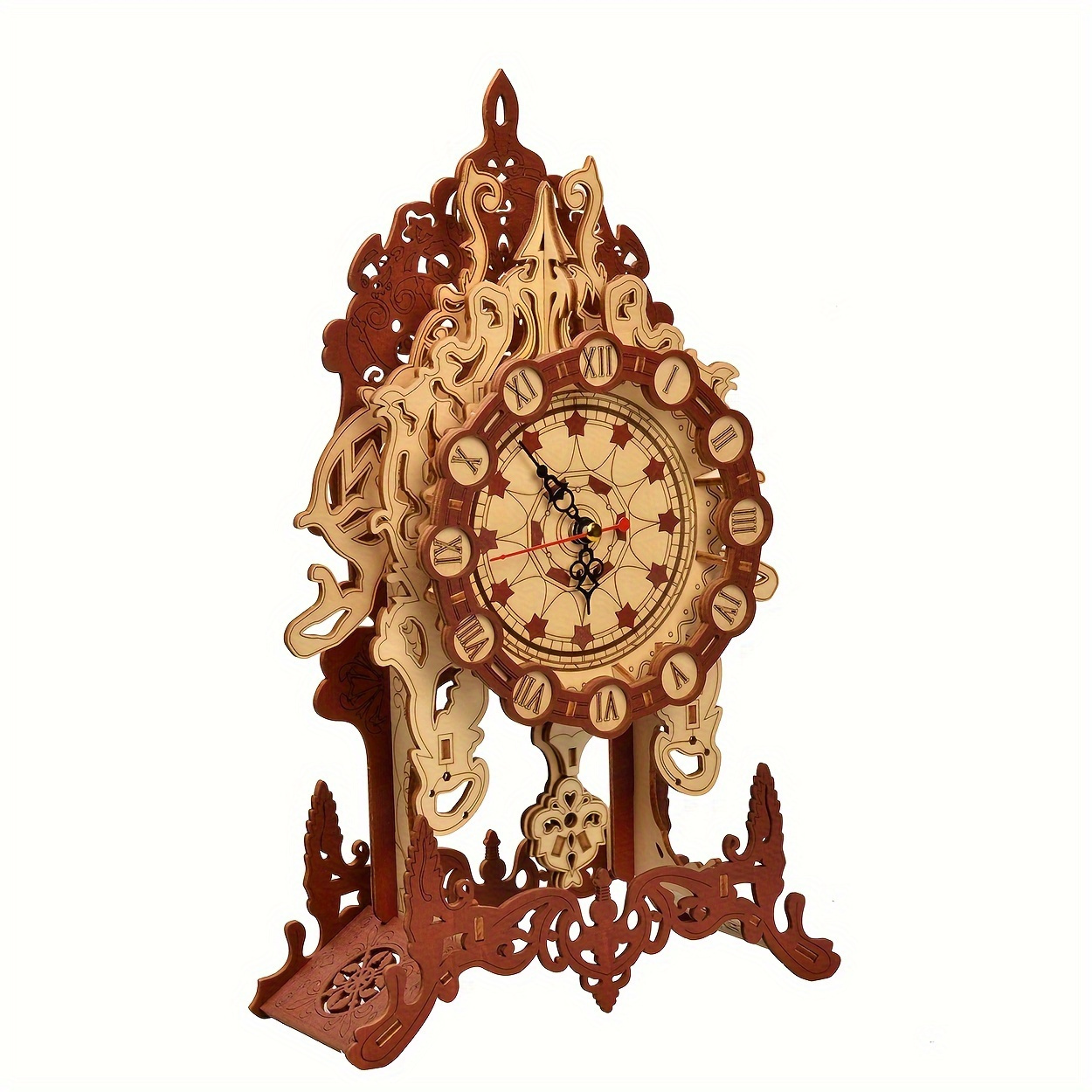 Wooden Wall Clock with Pendulum, 3D Mechanical Model selling Self-Assembling, DIY Craft