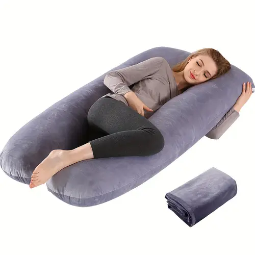 1pc maternity sleep pillow u shaped full body maternity pillow with removable cover supports the back legs abdomen buttocks of women gift for mothers