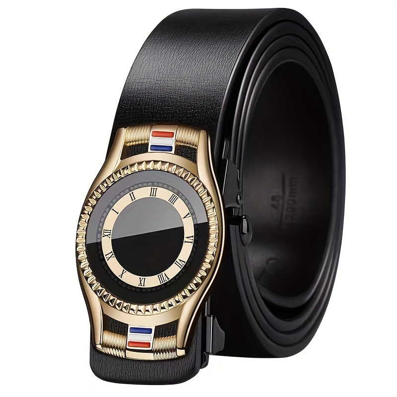 Authentic Cowhide Leather Belt with an Automatic Buckle, Stylish for Both Business And Casual Wear, Suitable for Men of All Ages