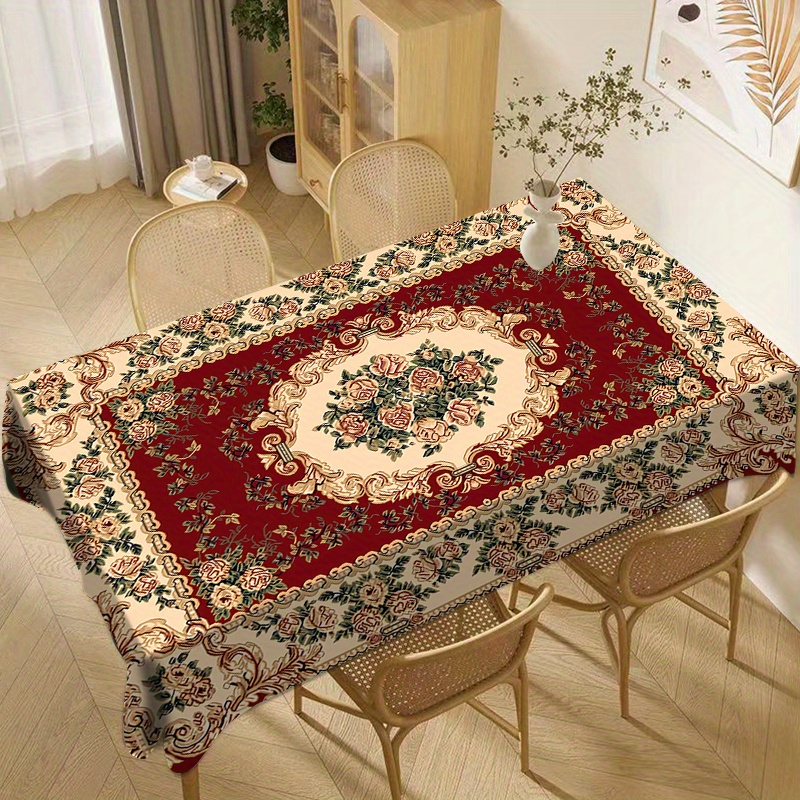 Feiertagstischdecke, bedruckte Basteltischdecke mit Weihnachtsdekor, moderne minimalistische Tischdecke für Zuhause, Küche, Esszimmer, Weihnachtsfeiern, Terrasse, für den Innen- Außenbereich