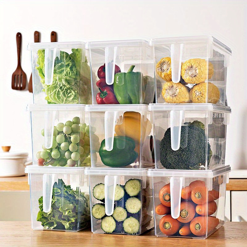 

4pcs Clear Storage - , , And -saving - For Fruits, Vegetables, Meat, And Organization