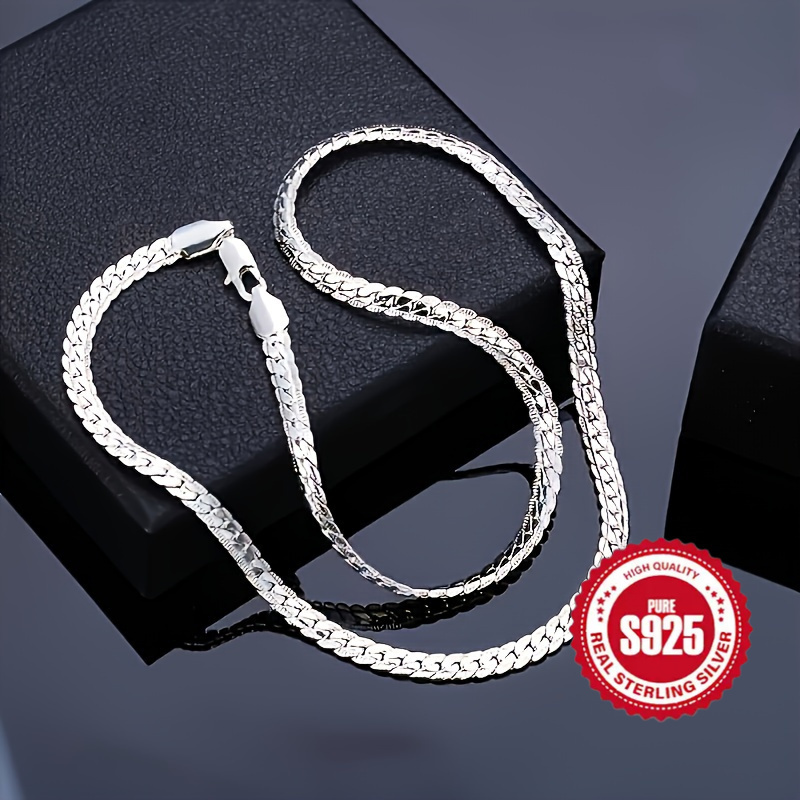 

1 Piece S925 Elegant And Versatile Pure Silver Necklace - Stylish And Luxurious Design, Suitable For Both Men And Women, And Engagement Gifts, Give Gifts For Holidays, Birthdays, Christmas,