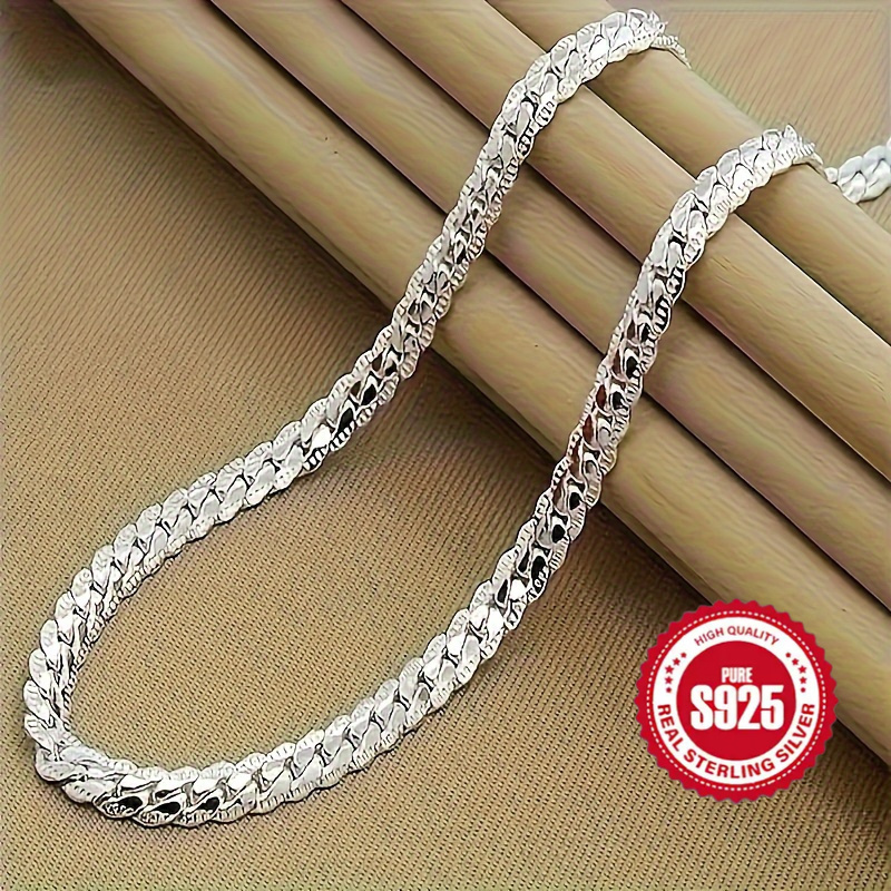 

1pc S925 Elegant And Pure Silvery Necklace - Stylish And Luxurious Design, Suitable For Men And Women, And Engagement Gifts, Give Gifts For Holidays, Birthdays, Christmas, Halloween