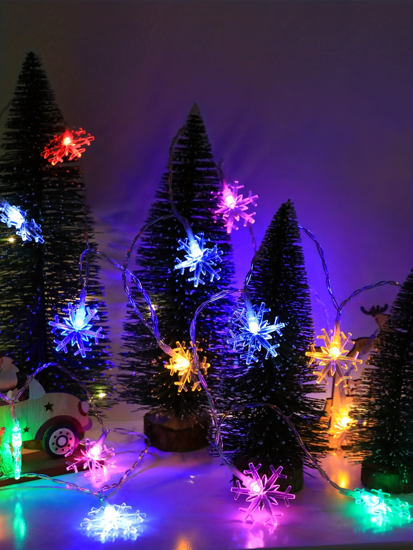 Snowflake LED String Lights, Battery Powered, Fairy Lights for Christmas Decoration, Living Room, Bedroom, Staircase, Party, Wedding - No Battery Included