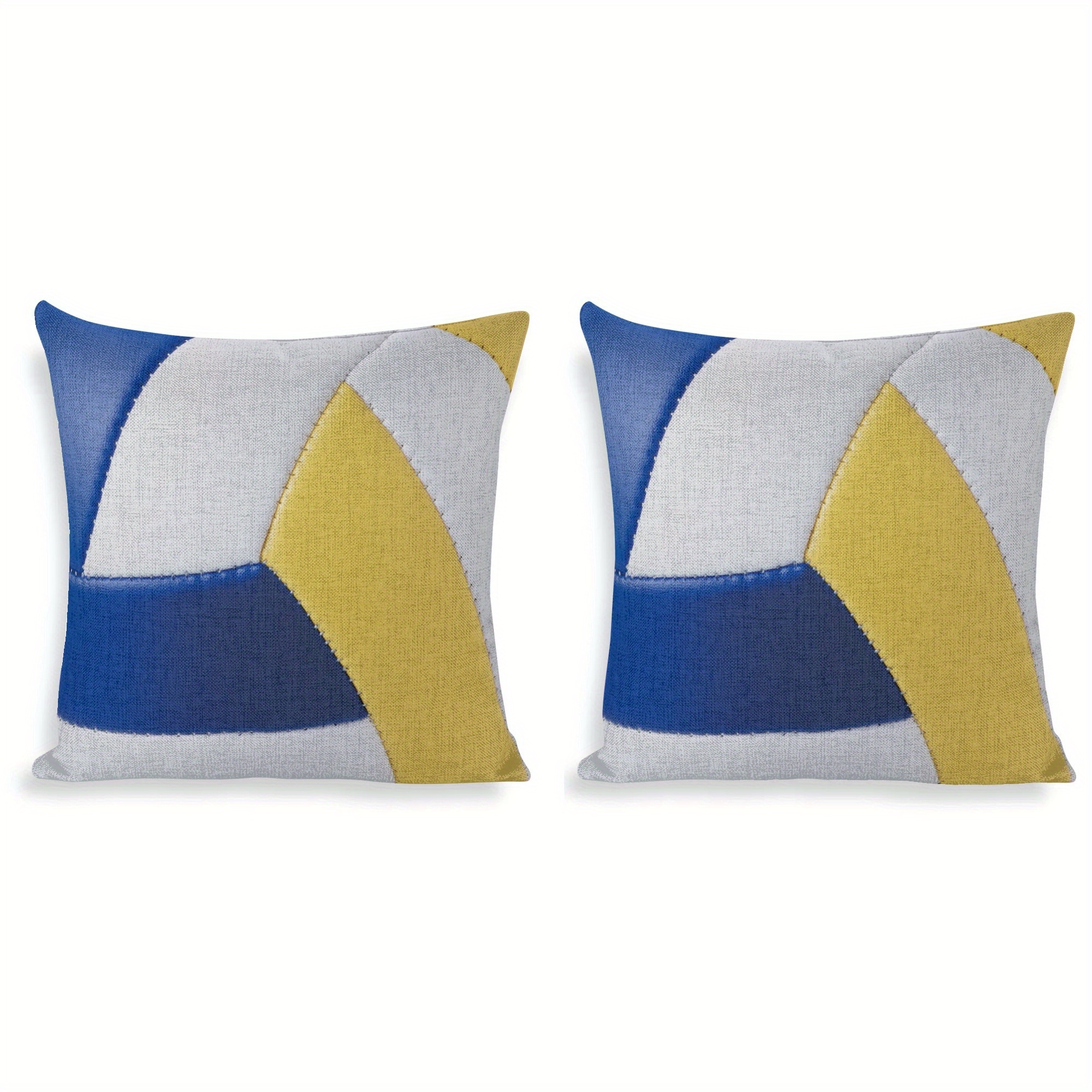 

2-pack Volleyball-inspired Decorative Throw Cushion Covers - 18x18 Inch Sports Themed Square Cases With Zipper For Sofa, Bedroom, , , Contemporary Woven Design, 100% Polyester