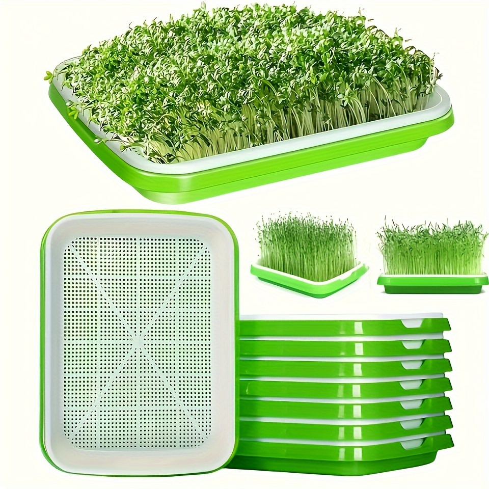 

2pcs Quick Seedling Kit For , Legumes, Wheat, And Pet Grass - Seedling Trays With Drainage Holes, Easy-to- (no Seeds Included)