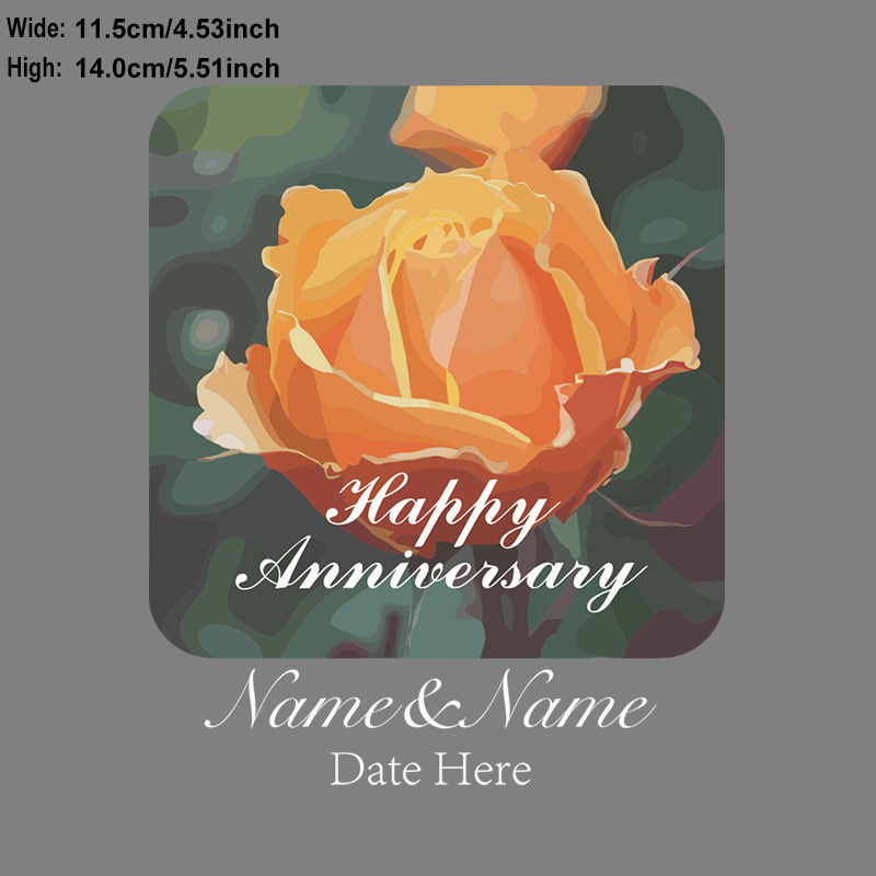 Custom Happy Anniversary about Face Rose #1 Stickers Personalizd Name And Date Decal