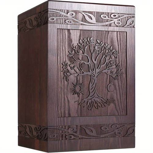 tree of life wooden urn elegant memorial urn for men women pets decorative urn decor