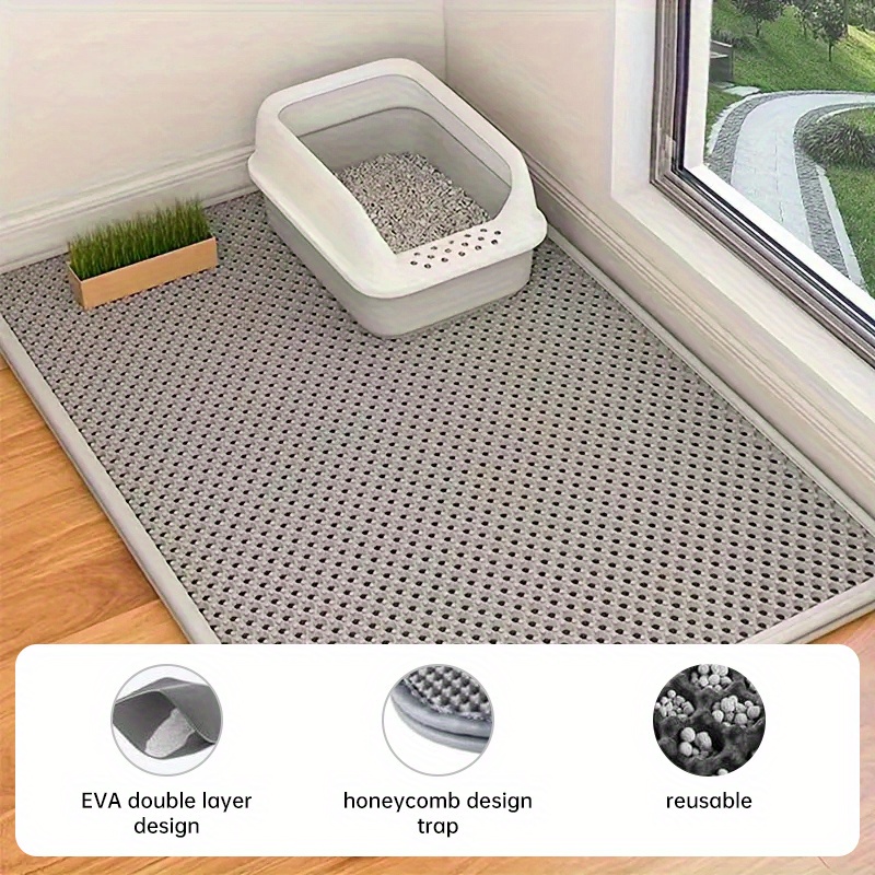 

Extra-large Honeycomb Cat Litter Mat - Waterproof, Easy Clean, & Litter Trapping Design