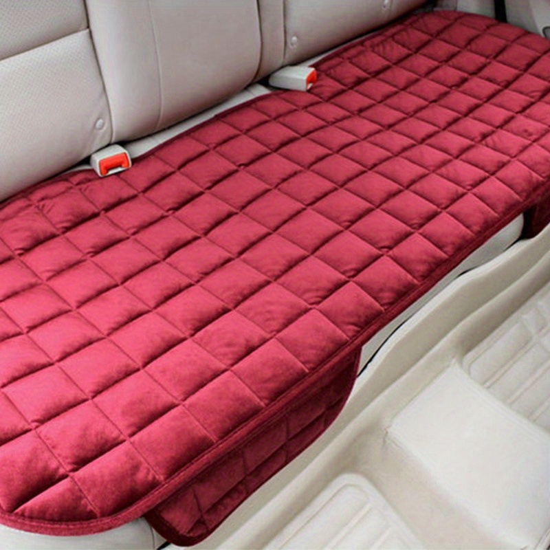 TEMU 1 pièce, Coussin de Siège Arrière de Voiture, Peluche Courte, Motif à Carreaux, Extra Épais, Chaud, Coussin de Siège Arrière, Coussin Long ,